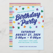 Leuke verjaardagsfeestuitnodiging kaart (Voorkant / Achterkant)