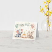 Leuke verjaardagsgroet met dierenvrienden kaart (Gele Bloem)