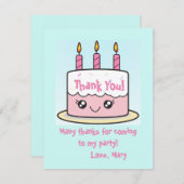 Leuke verjaardagstaart dank je wel kaart (Voorkant / Achterkant)