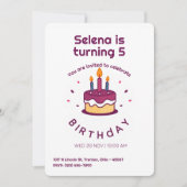 Leuke verjaardagstaart met kaarsen kaart (Voorkant)