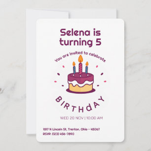 Leuke verjaardagstaart met kaarsen kaart