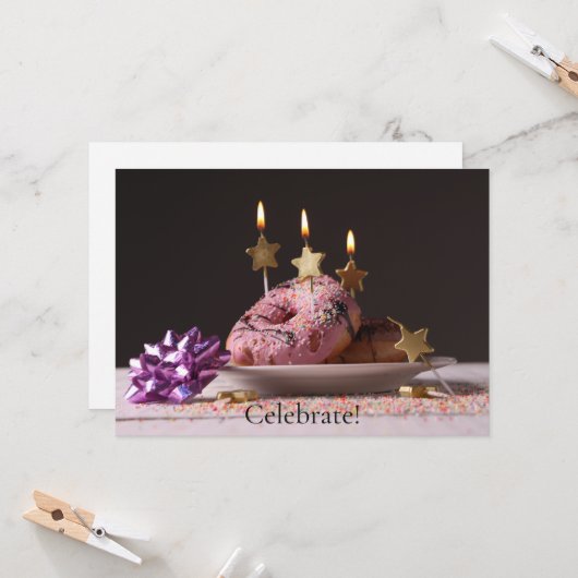 Leuke Verjaardagsviering Flat Kaart (Voorkant / Achterkant in situ)