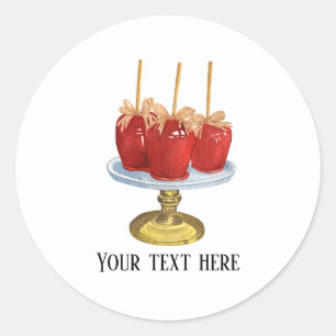 Leuke verkopers van snoepappels aanpasbaar ronde sticker