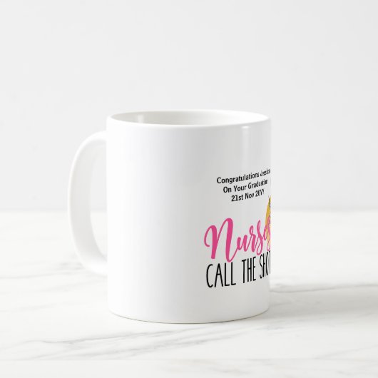 Leuke Verpleegster AFSTUDEREN Mok VERPLEEGKUNDIGEN (Voorkant links)