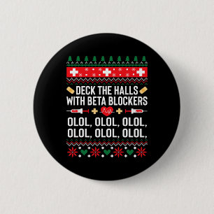 Leuke verpleegster Kerstmis lelijk Kerstcadeau T-s Ronde Button 5,7 Cm