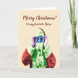 Leuke verpleegster Kerstwensen Kerstman Feestdagen Kaart