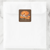 Leuke verse pompoen taart leveranciers vierkante sticker (Tas)