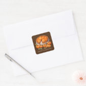 Leuke verse pompoen taart leveranciers vierkante sticker (Envelop)