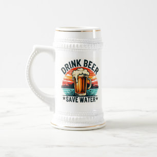 Leuke Vintage Zonsondergang Bier Bierpul