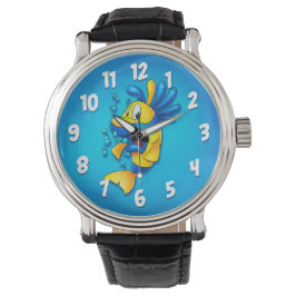 Leuke vis cartoon horloge