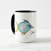 Leuke vis Waterverf Art Custom Naam Mok (Voorkant links)