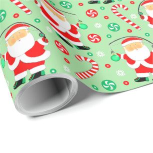 Leuke visvangst Kerstvakantie inpakpapier