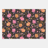 Leuke Vleermuizen, Plaid en Bloemen Pastel Hallowe Inpakpapier Vel (Voorkant)