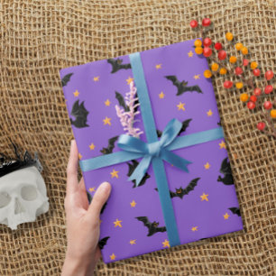 Leuke Vliegende Vleermuizen en Sterren Patroon Hal Cadeaupapier