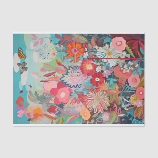 Leuke vlinder lente Abstract schilderij decoupage Tissuepapier (Voorkant)