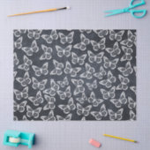 Leuke vlinders Elegant chique patroon wit grijs Tissuepapier (Craft)