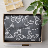 Leuke vlinders Elegant chique patroon wit grijs Tissuepapier (Geschenk)