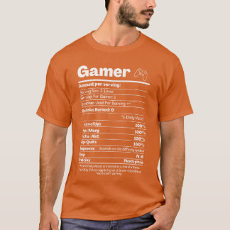 Leuke voedingsfeiten Gamer Voedingswaarde Feiten L T-shirt