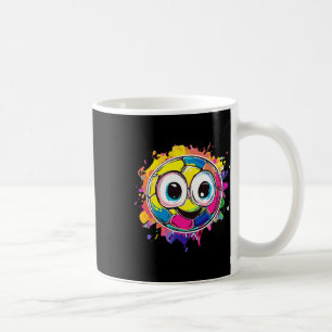 Leuke Voetbal Bal Met Gelukkig Gezicht Ontwerp Koffiemok