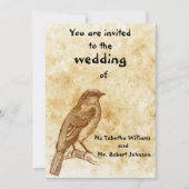 Leuke Vogelontwerp Bruiloft Uitnodiging (Voorkant)