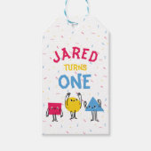 Leuke vormen Eerste Verjaardag Viering Cadeaulabel (Voorkant)