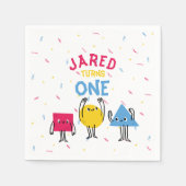 Leuke vormen Eerste Verjaardag Viering Servet (Voorkant)