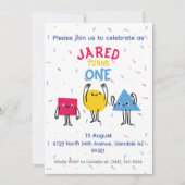 Leuke Vormen Eerste Verjaardag Viering Uitnodiging (Voorkant)