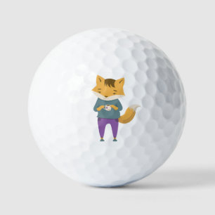 Leuke vos met kopje thee golfballen