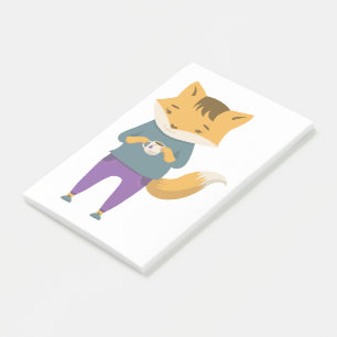 Leuke vos met kopje thee post-it® notes
