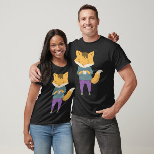 Leuke vos met kopje thee t-shirt