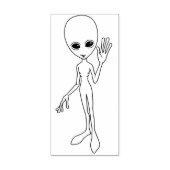 Leuke, vriendelijke buitenaardse rubberstempel (Afrduk)