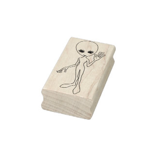 Leuke, vriendelijke buitenaardse rubberstempel