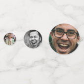 Leuke vrijgezellenfeest bruidegom gezicht confetti (Achterkanten)