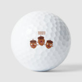 Leuke vrolijke eikels zingen cartoon voor kinderen golfballen (Voorkant)