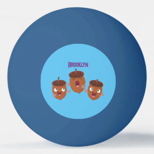 Leuke vrolijke eikels zingen cartoon voor kinderen pingpongballen
