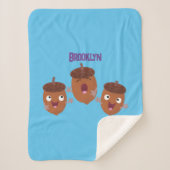 Leuke vrolijke eikels zingen cartoon voor kinderen sherpa deken (Voorkant)