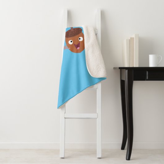 Leuke vrolijke eikels zingen cartoon voor kinderen sherpa deken (In situ)