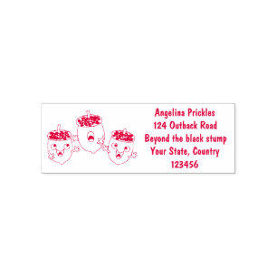 Leuke vrolijke eikels zingen cartoon voor kinderen  zelfinktende stempel