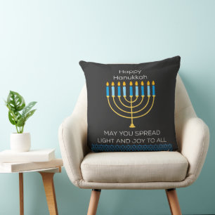 Leuke vrolijke Hanukkah schattige blauwe Chanukah Kussen