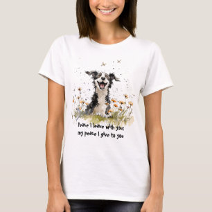 Leuke vrolijke Happy Terrier Dog Schrift T-shirt