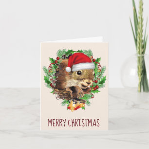 Leuke vrolijke kerst eekhoorn humor citaat kaart
