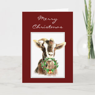 Leuke vrolijke kerst van oude geit nice list feestdagen kaart