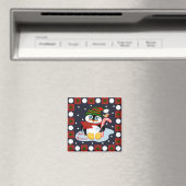 Leuke vrolijke kerstmagneet met Penguin en Robin Magneet (Insitu (Vaatwasser))