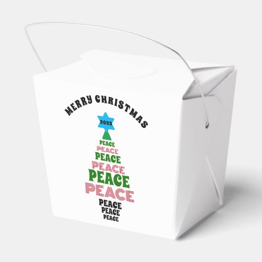 Leuke Vrolijke Kerstmis Groene en Rode Vredesboom Bedankdoosjes (Achterkant)