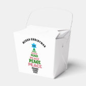 Leuke Vrolijke Kerstmis Groene en Rode Vredesboom Bedankdoosjes (Voorkant Zijde)