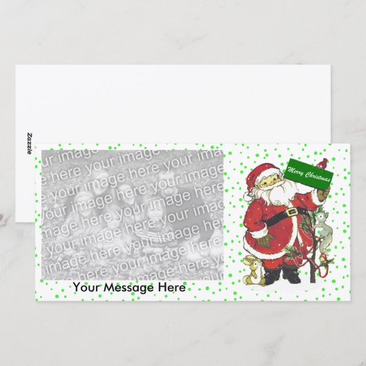 Leuke Vrolijke Kerstmis van de Dieren van de Feestdagenkaart (Voorkant / Achterkant)