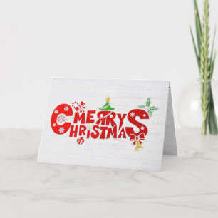 Leuke vrolijke kersttekst met bellen feestdagen kaart