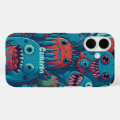 Leuke vrolijke lachende monsters Case-Mate iPhone case (Achterkant (horizontaal))