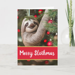 Leuke Vrolijke Slothmas met Luiaard in Boom Kaart