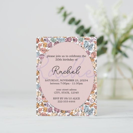 leuke vrouw feministe briefkaart (Staand voorkant)